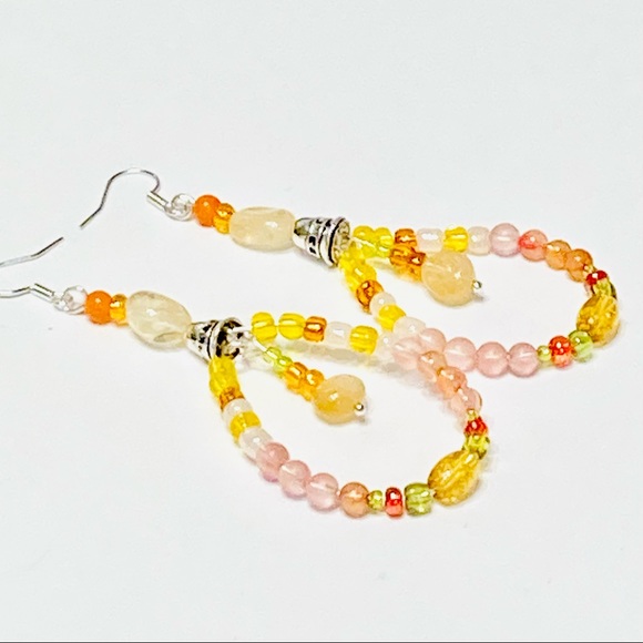 Sunny Bright CITRINE Happy Beaded Earrings - Picture 7 of 7